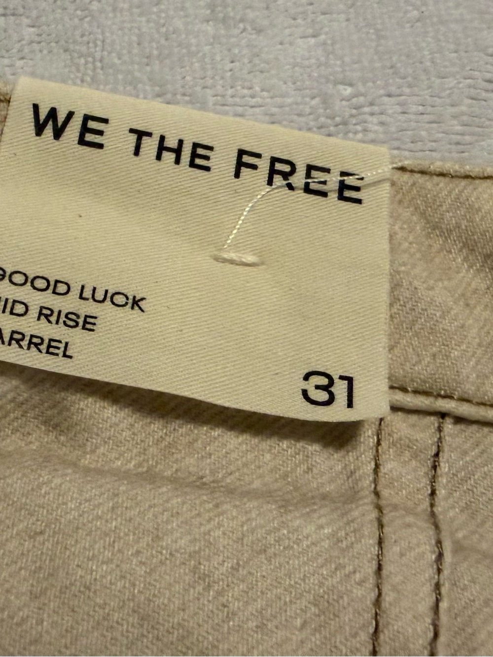 NWOT FREE PEOPLE We The Free Good Luck Printed Barrel Jeans - Go Bananas - Picture 8 of 9